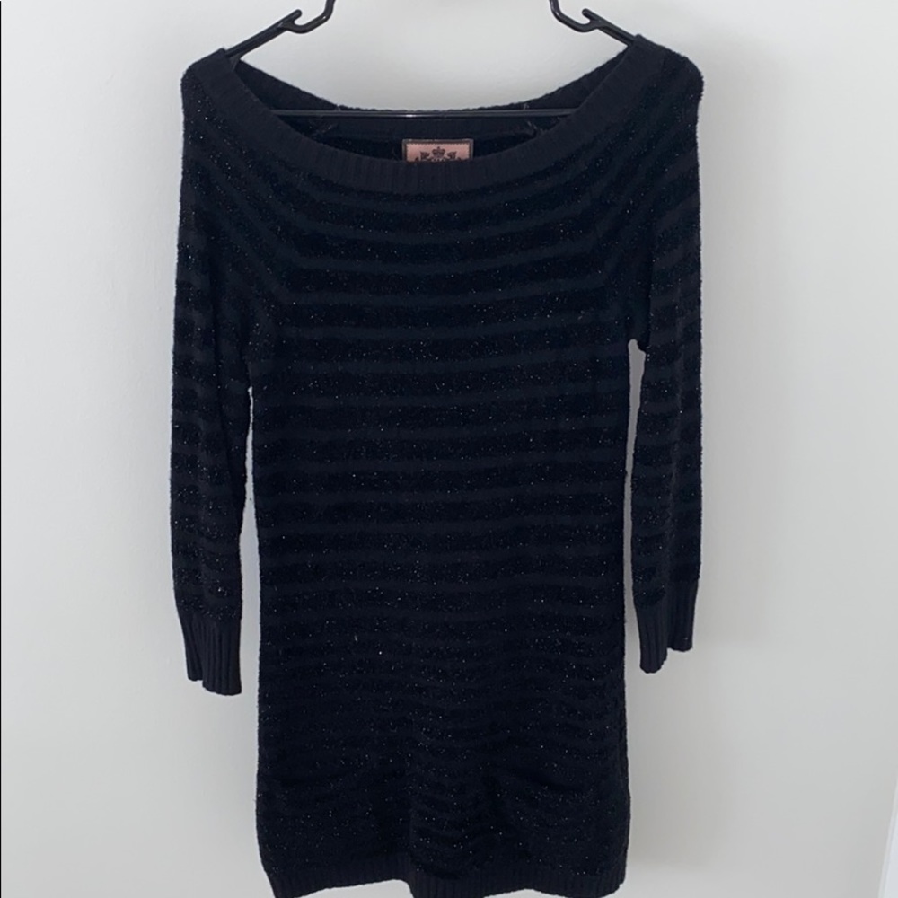 Juicy Couture black shimmering sweater dress